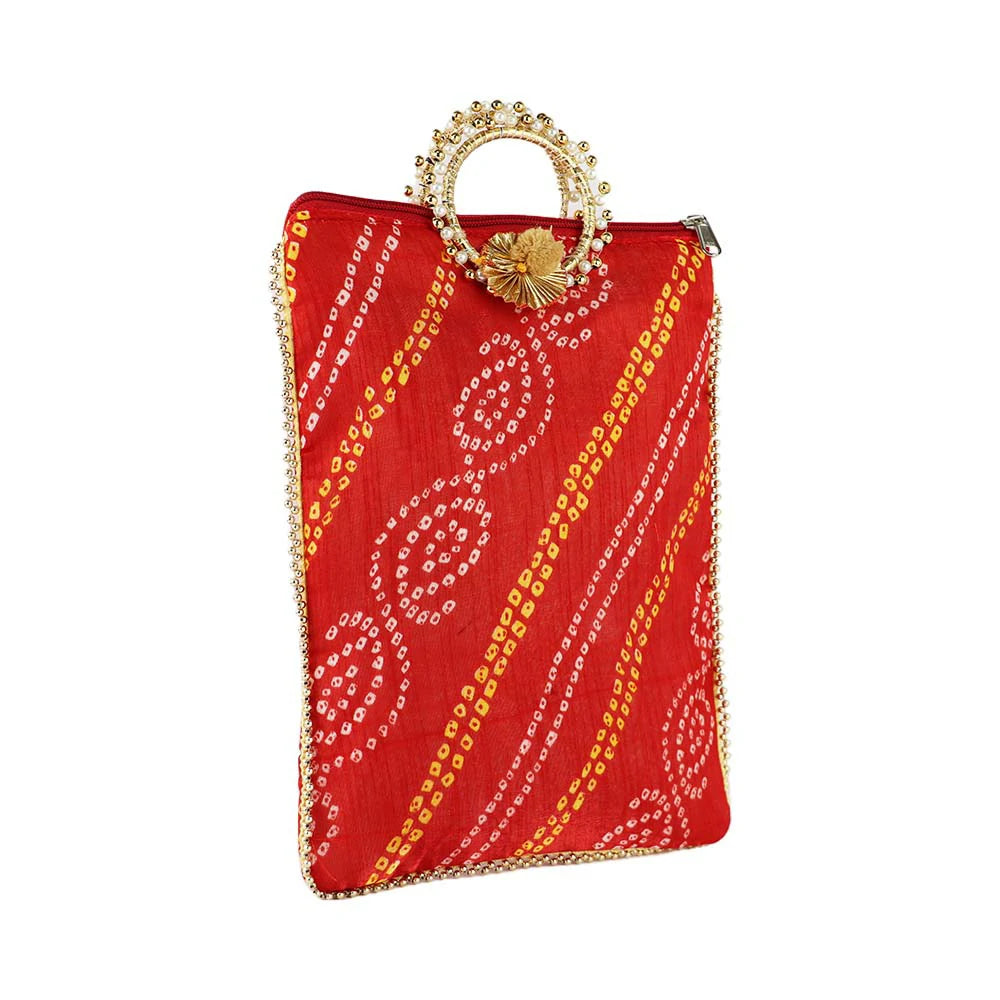 Embroidered Pearl Handle Bag