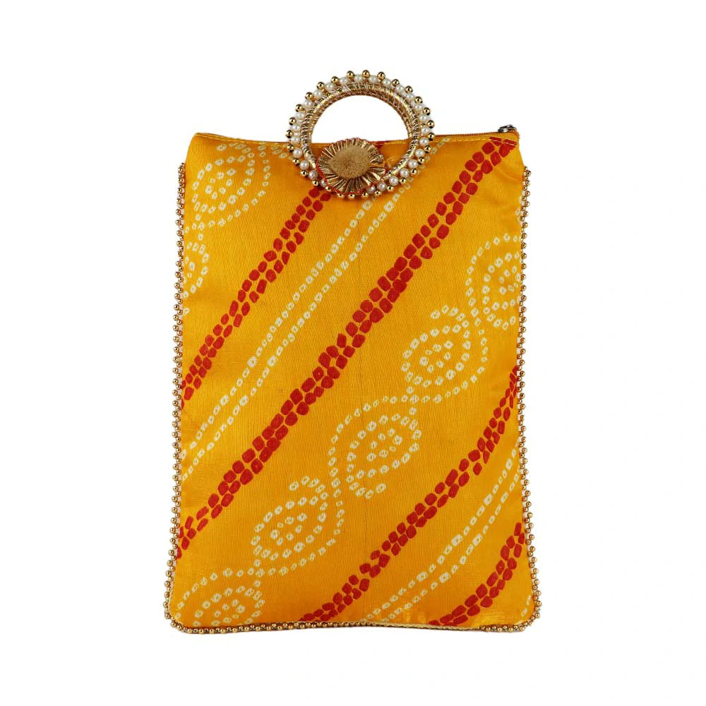 Embroidered Pearl Handle Bag
