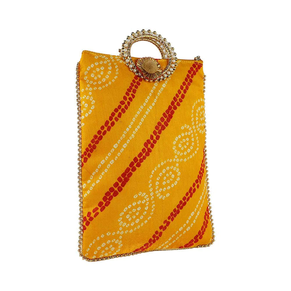 Embroidered Pearl Handle Bag