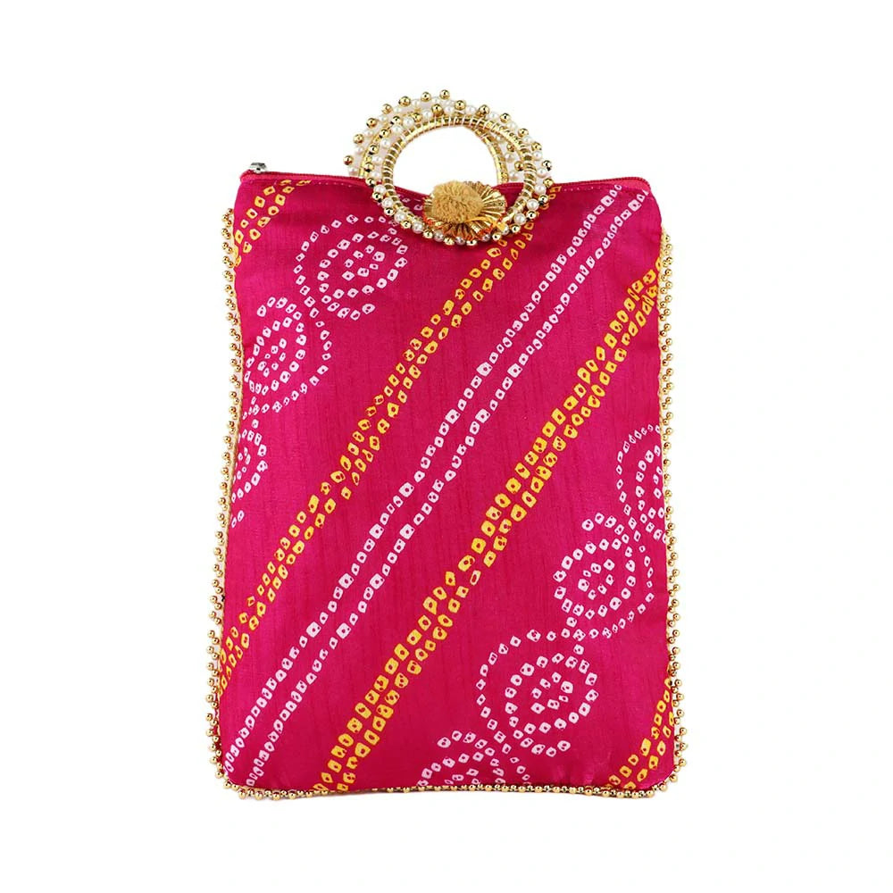 Embroidered Pearl Handle Bag