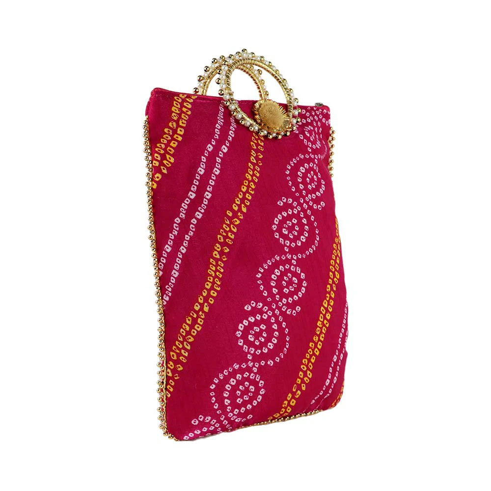 Embroidered Pearl Handle Bag