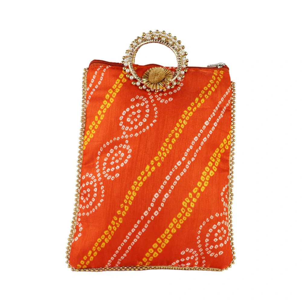 Embroidered Pearl Handle Bag