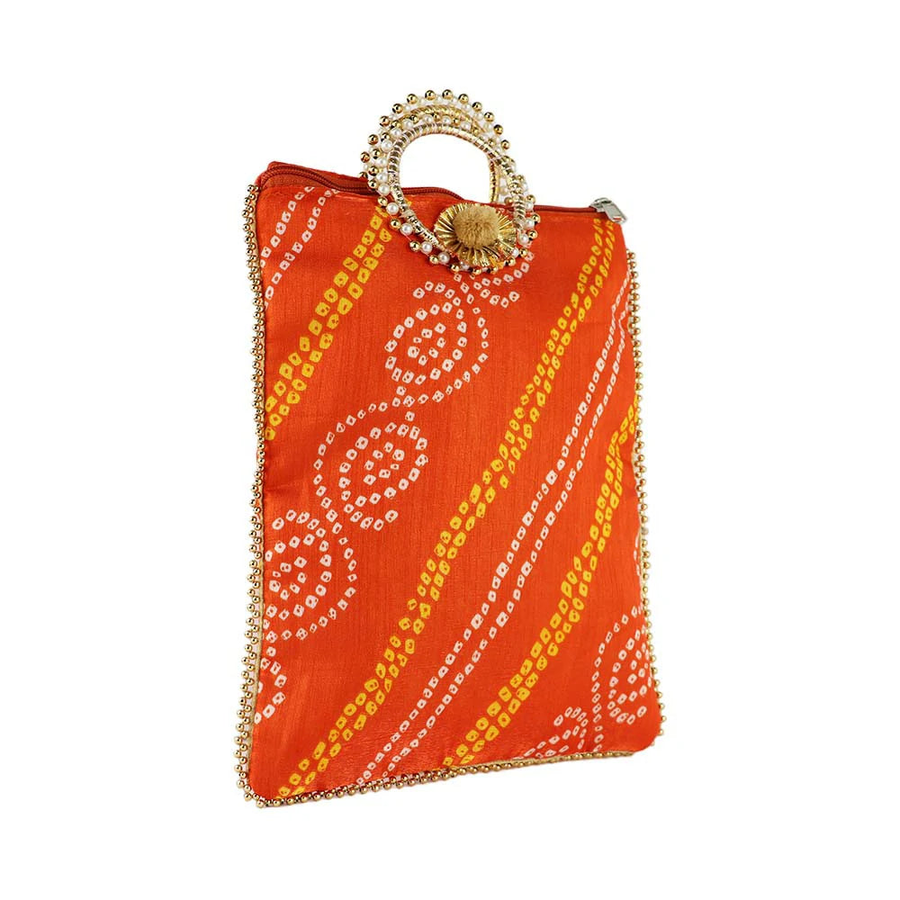 Embroidered Pearl Handle Bag
