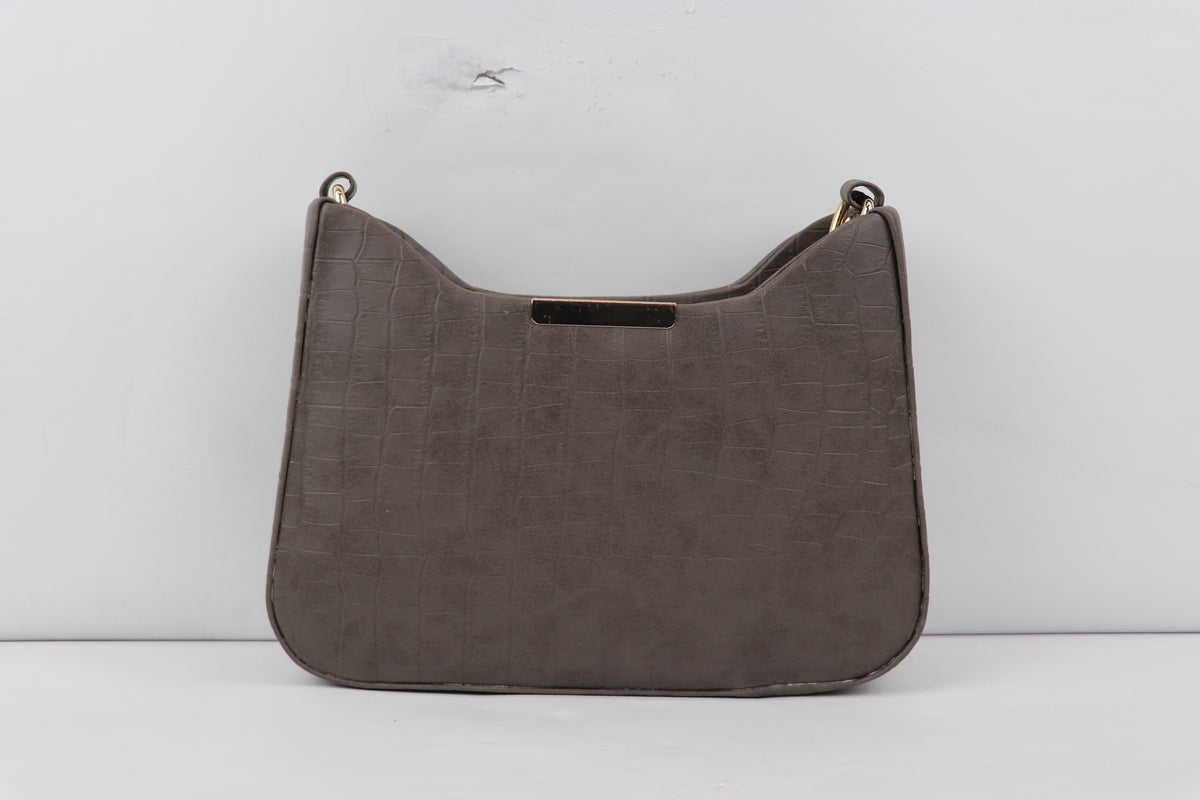 Texture Sling Bag with Gold Chain Strap