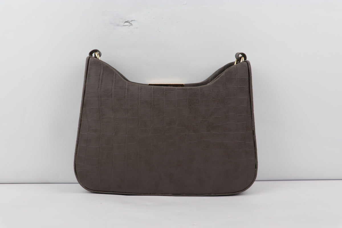 Texture Sling Bag with Gold Chain Strap