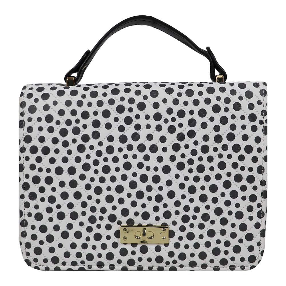 Chic Black & White Top Handle Bag