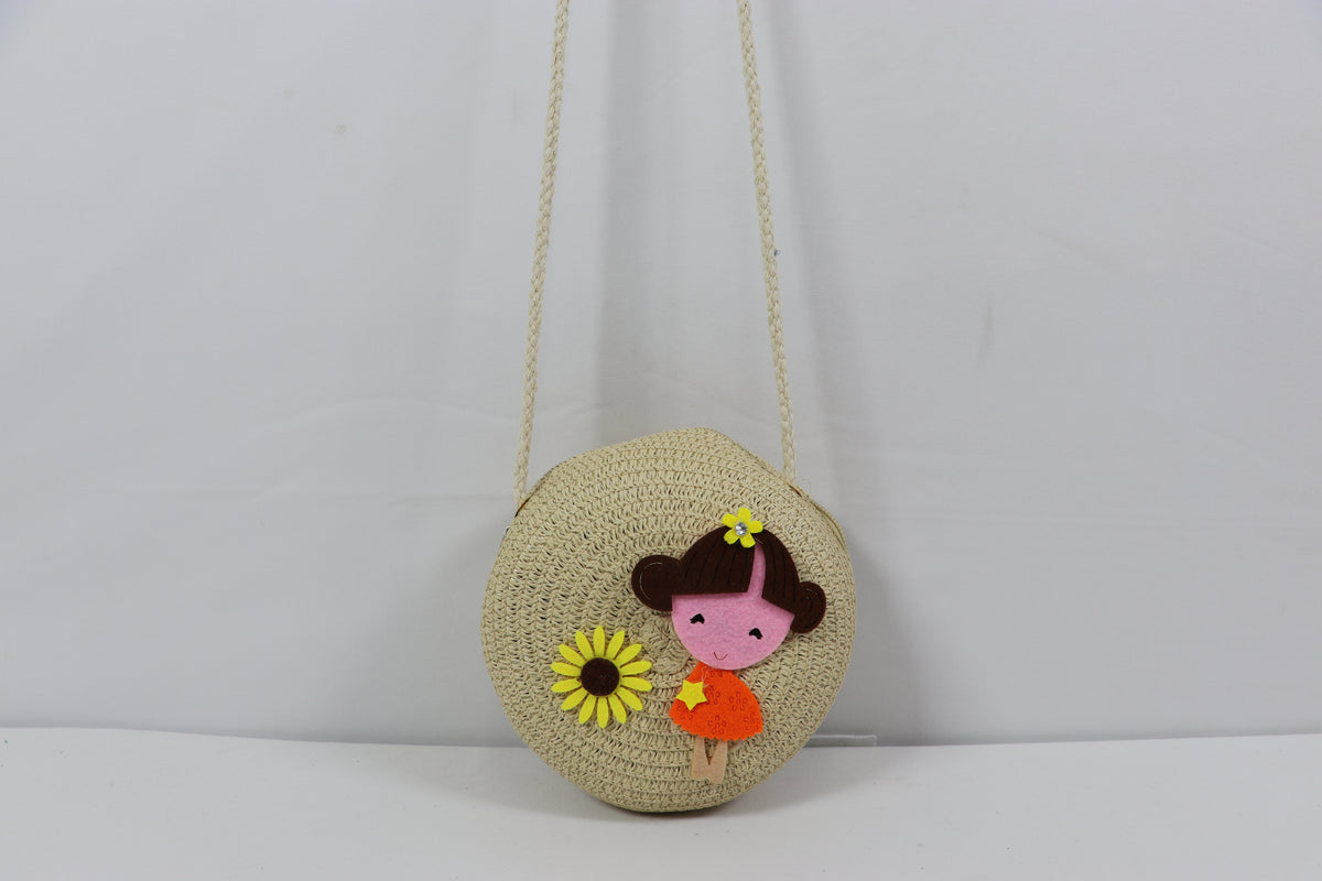 Girls Cute Cartoon Round Crossbody Sling Bag