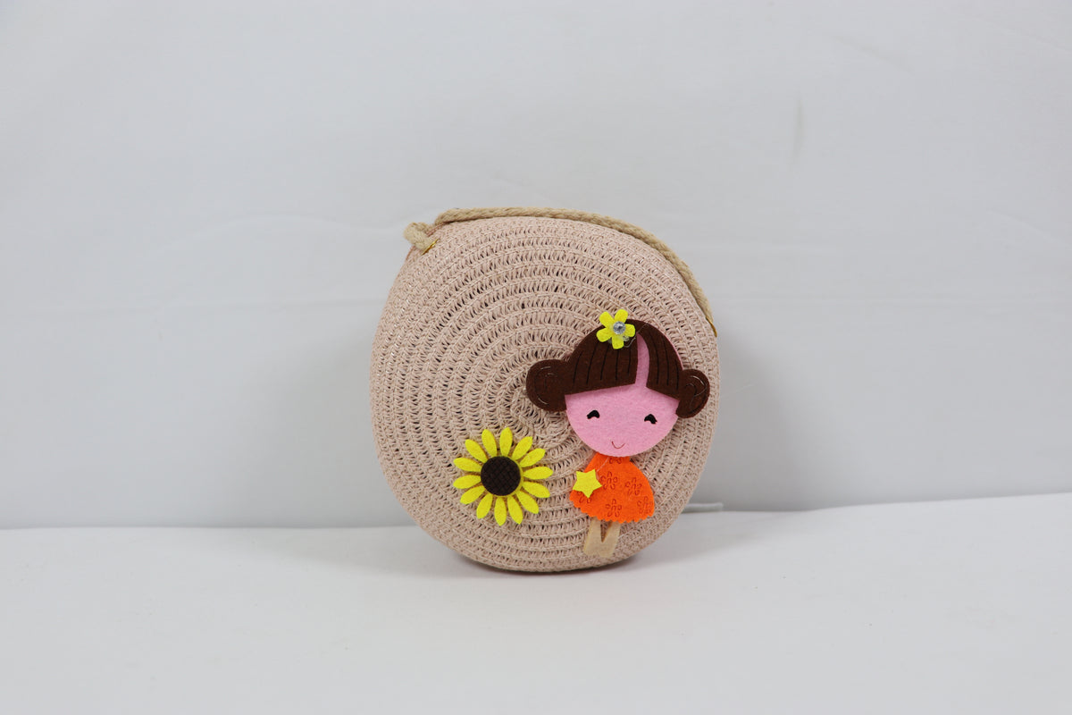 Girls Cute Cartoon Round Crossbody Sling Bag