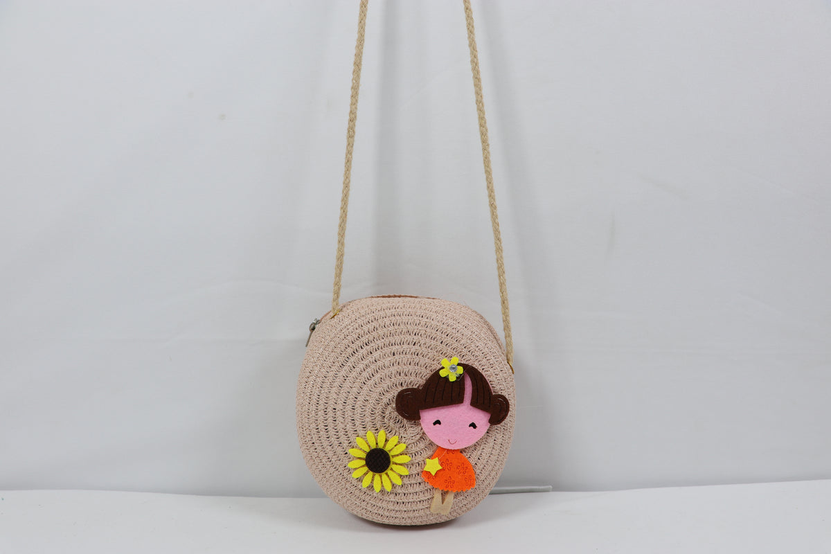 Girls Cute Cartoon Round Crossbody Sling Bag