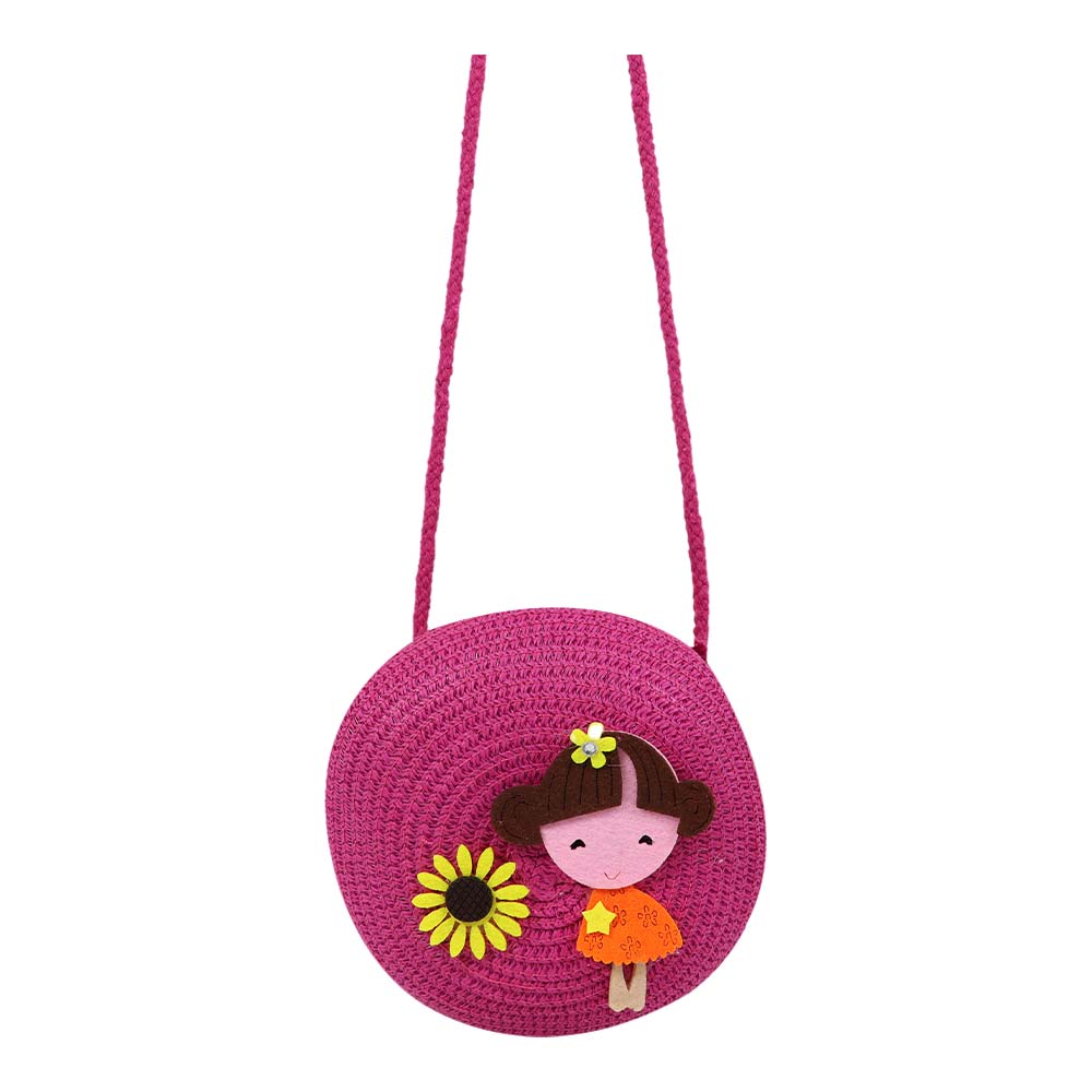 Girls Cute Cartoon Round Crossbody Sling Bag