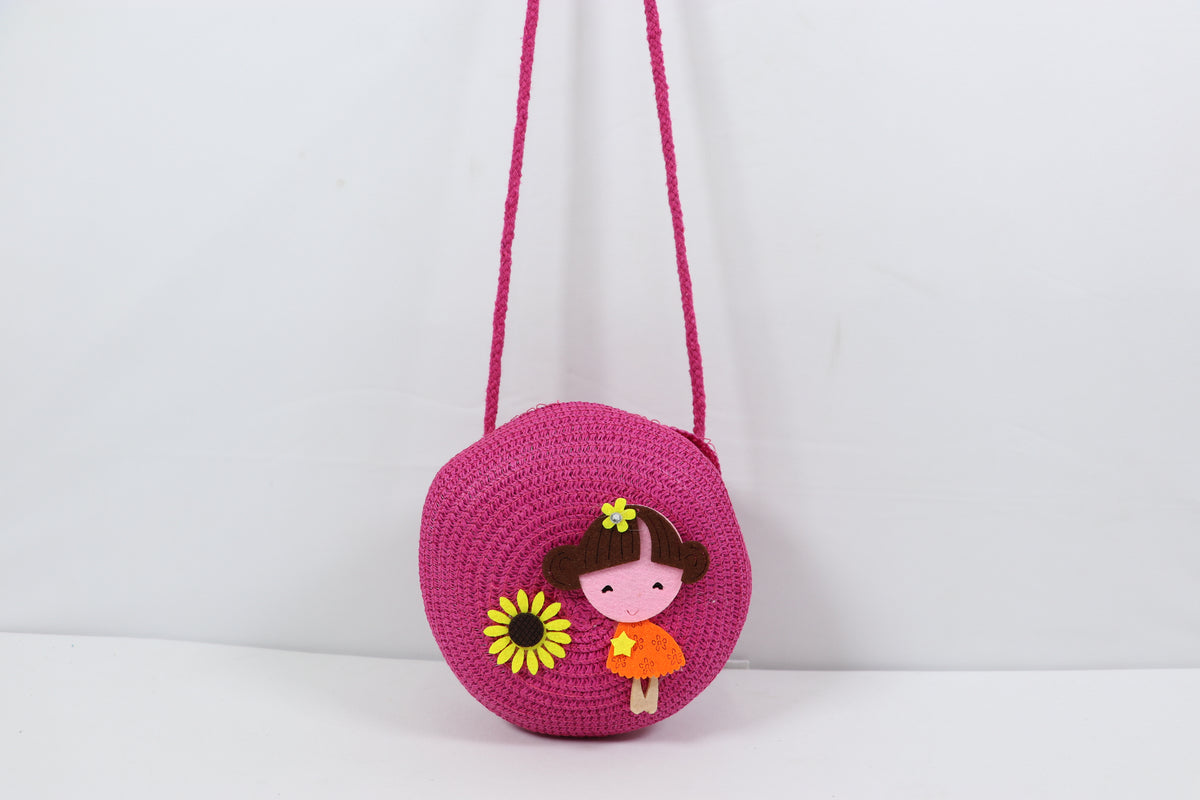 Girls Cute Cartoon Round Crossbody Sling Bag