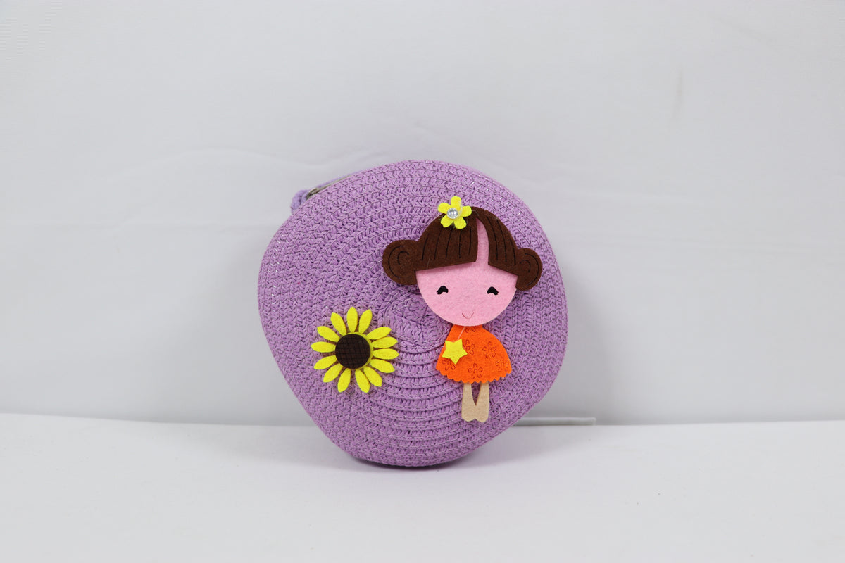 Girls Cute Cartoon Round Crossbody Sling Bag