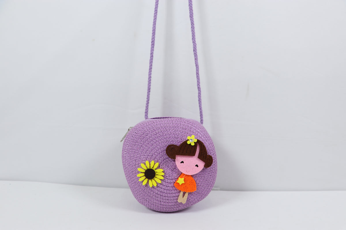 Girls Cute Cartoon Round Crossbody Sling Bag