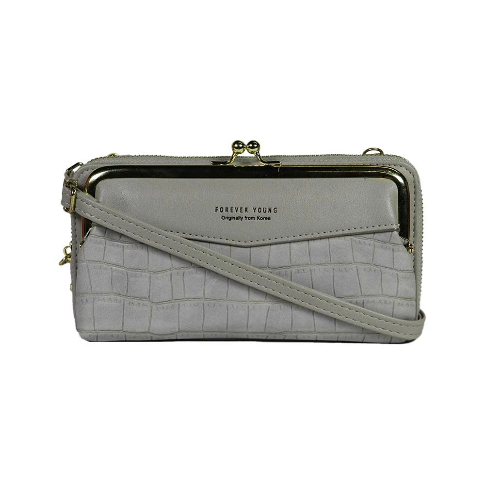 Women Wallet Clutch Sling Bag - light grey