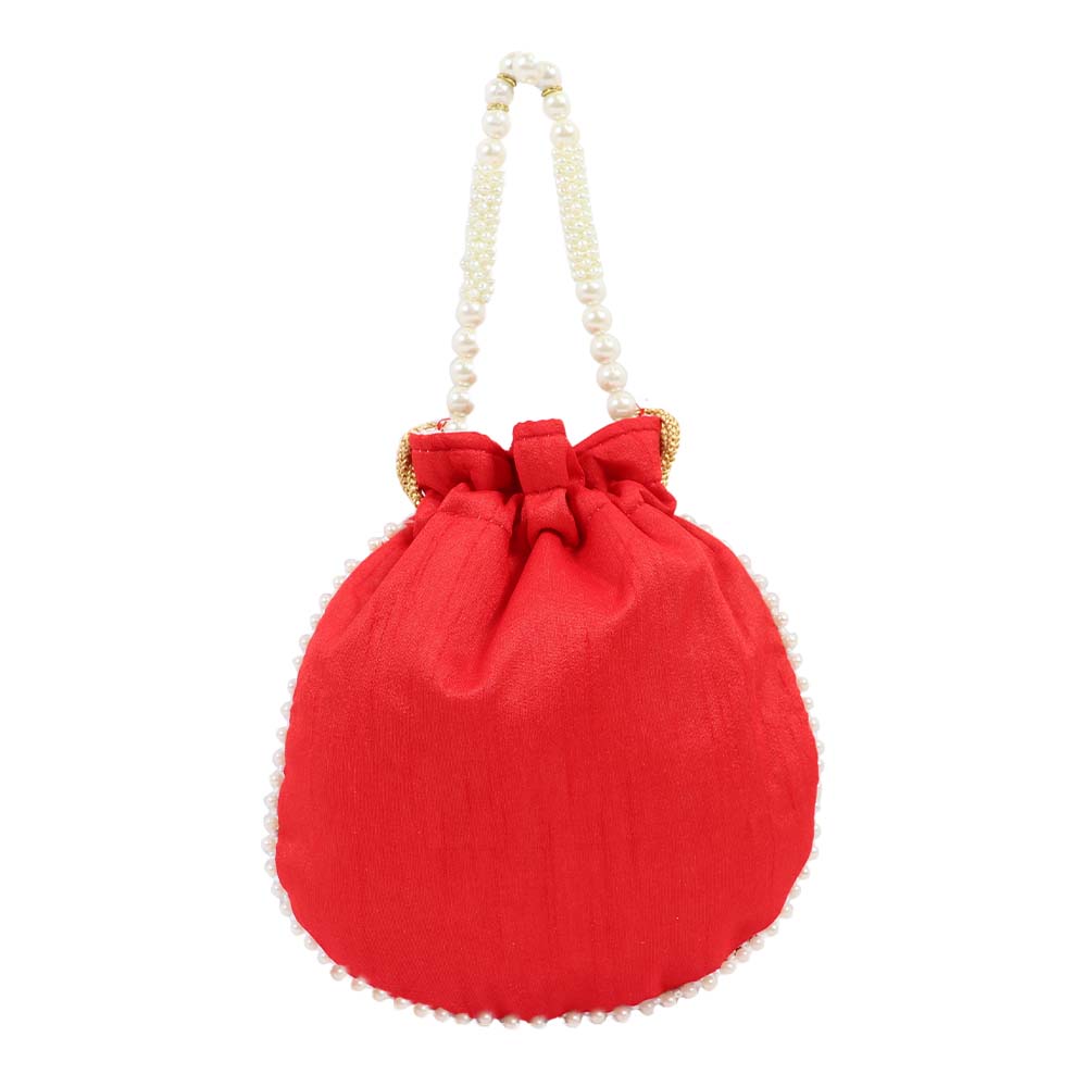 Pearl-Embroidered Potli Bag – Ethnic Elegance