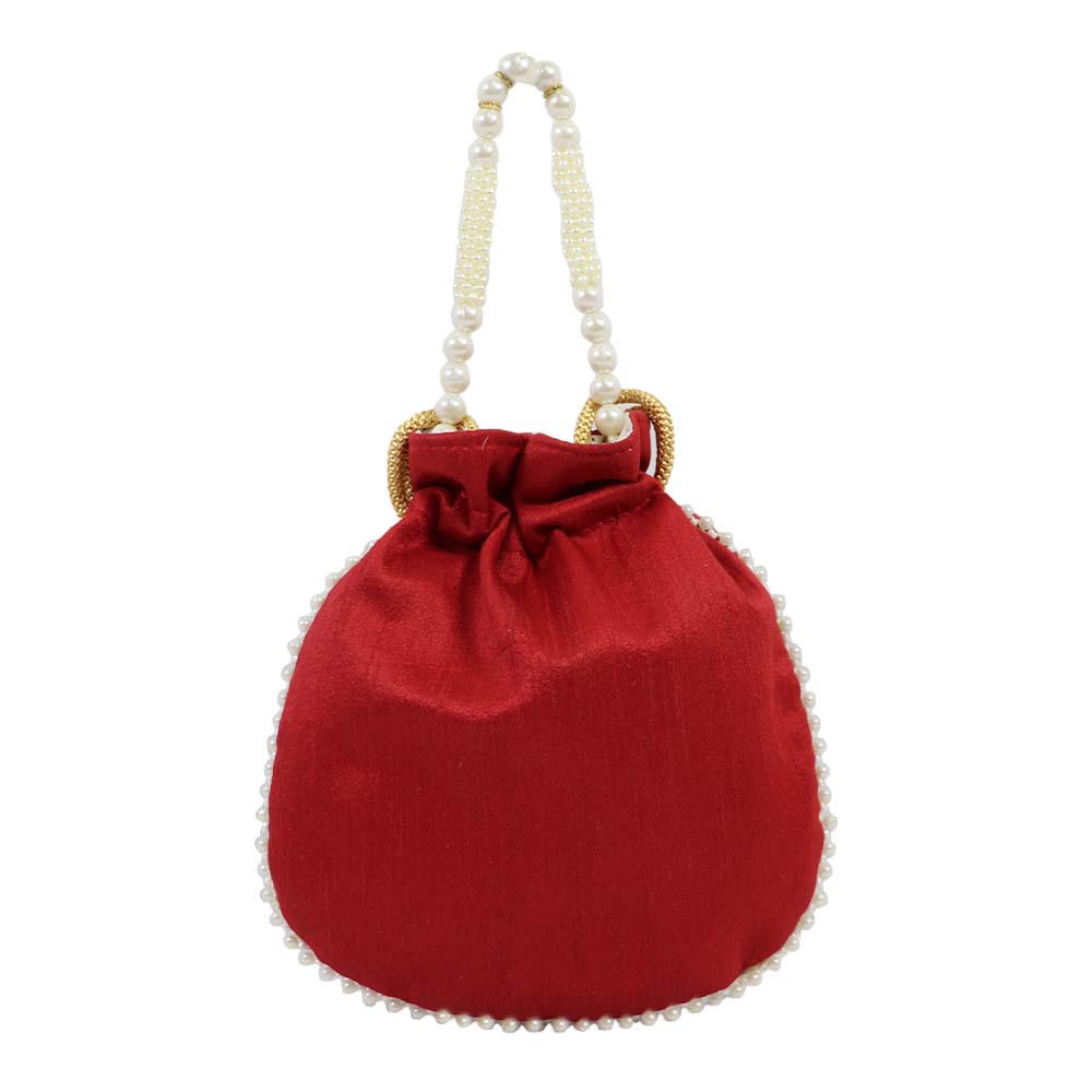 Pearl-Embroidered Potli Bag – A Timeless Ethnic Charm