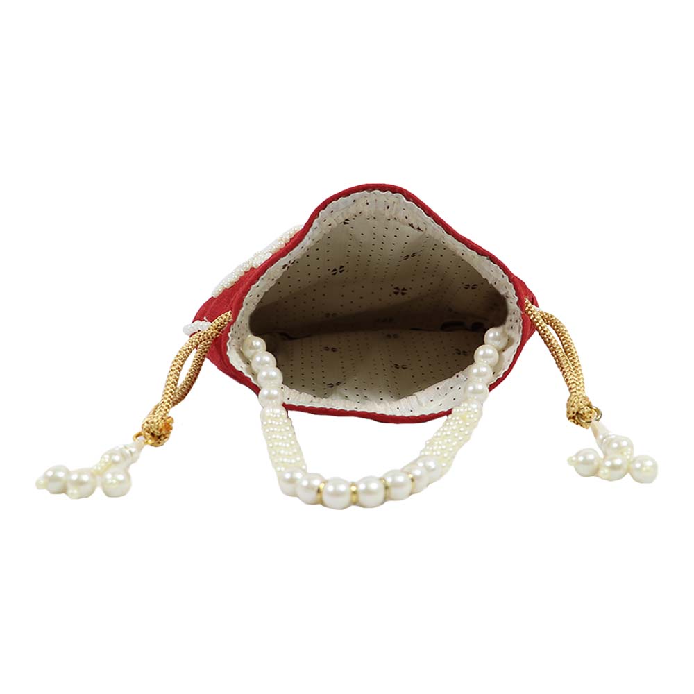 Pearl-Embroidered Potli Bag – A Timeless Ethnic Charm