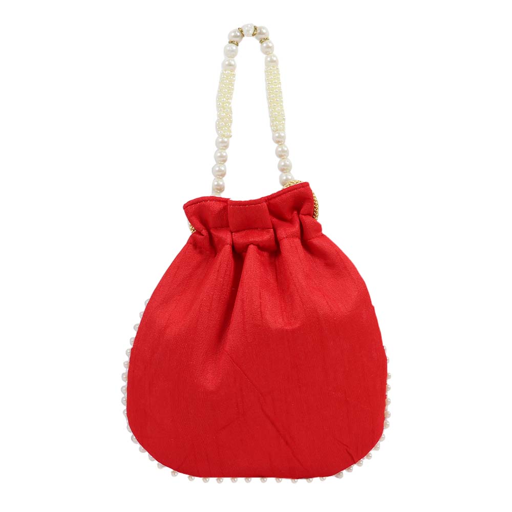 Pearl-Embroidered Potli Bag – A Timeless Ethnic Charm