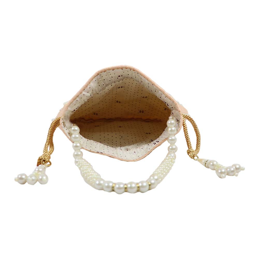 Pearl-Embroidered Potli Bag – Ethnic Elegance