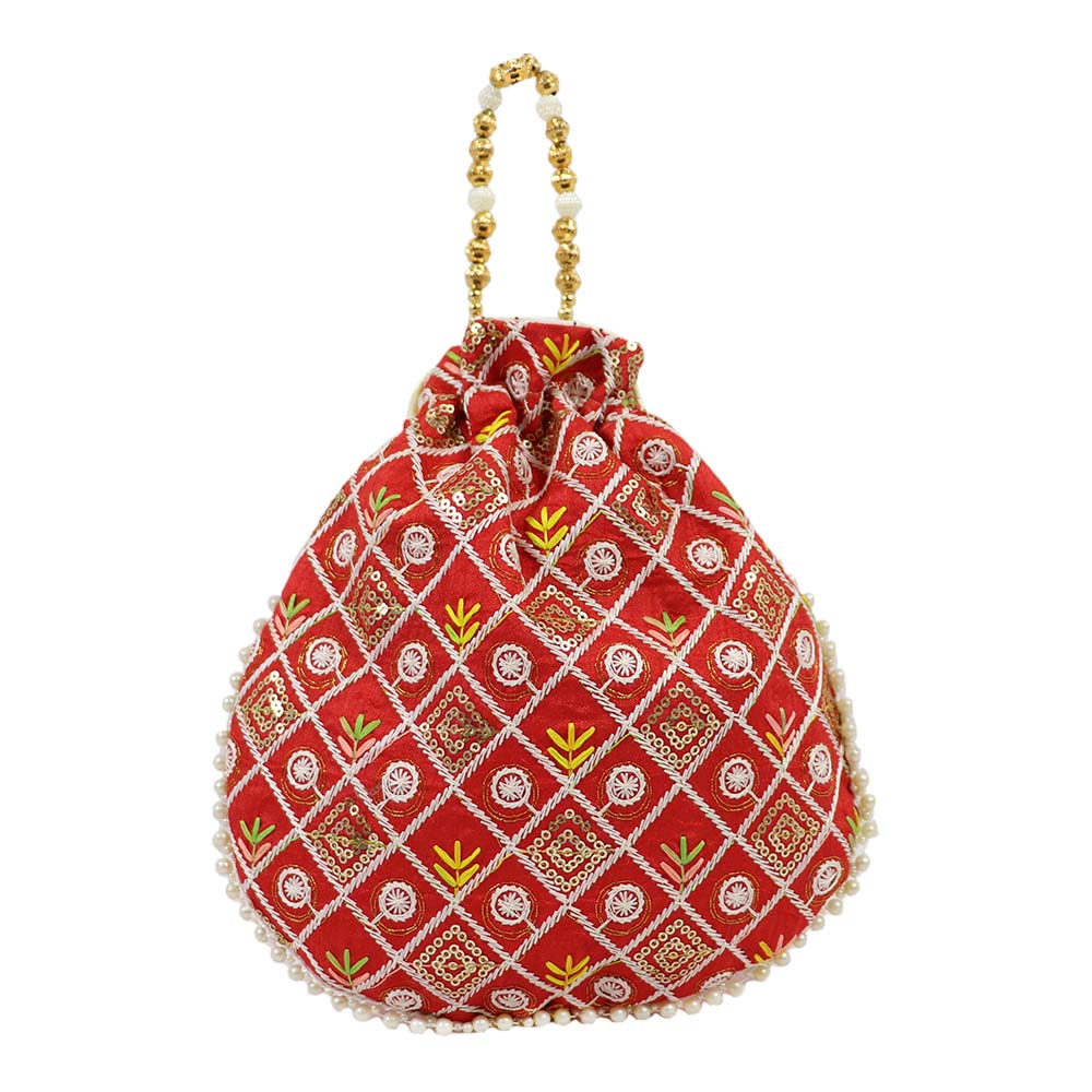 Elegant Potli Bag with Intricate Embroidery