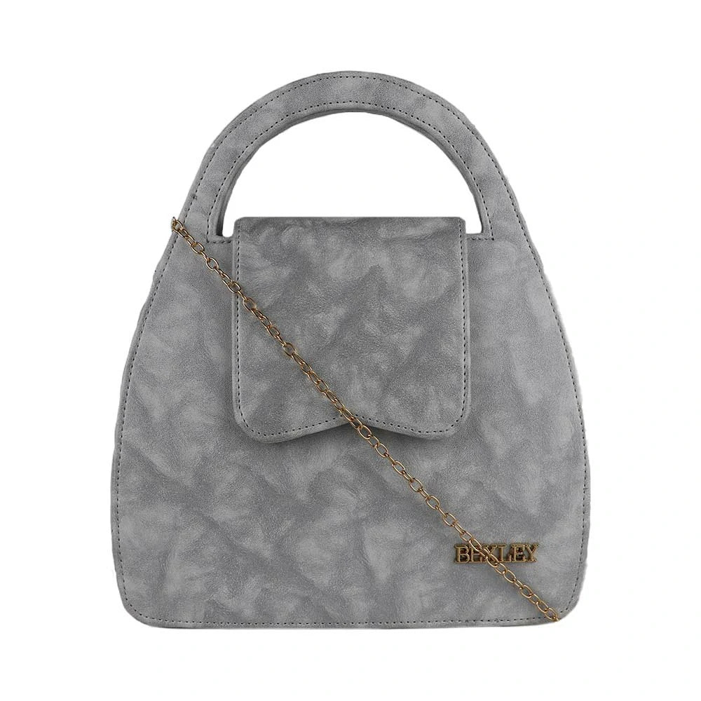 Marble Texture Mini Top Handle Bag - Grey