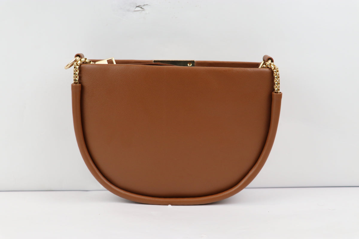 Semi Circle Sling Bag with Gold Chain Strap
