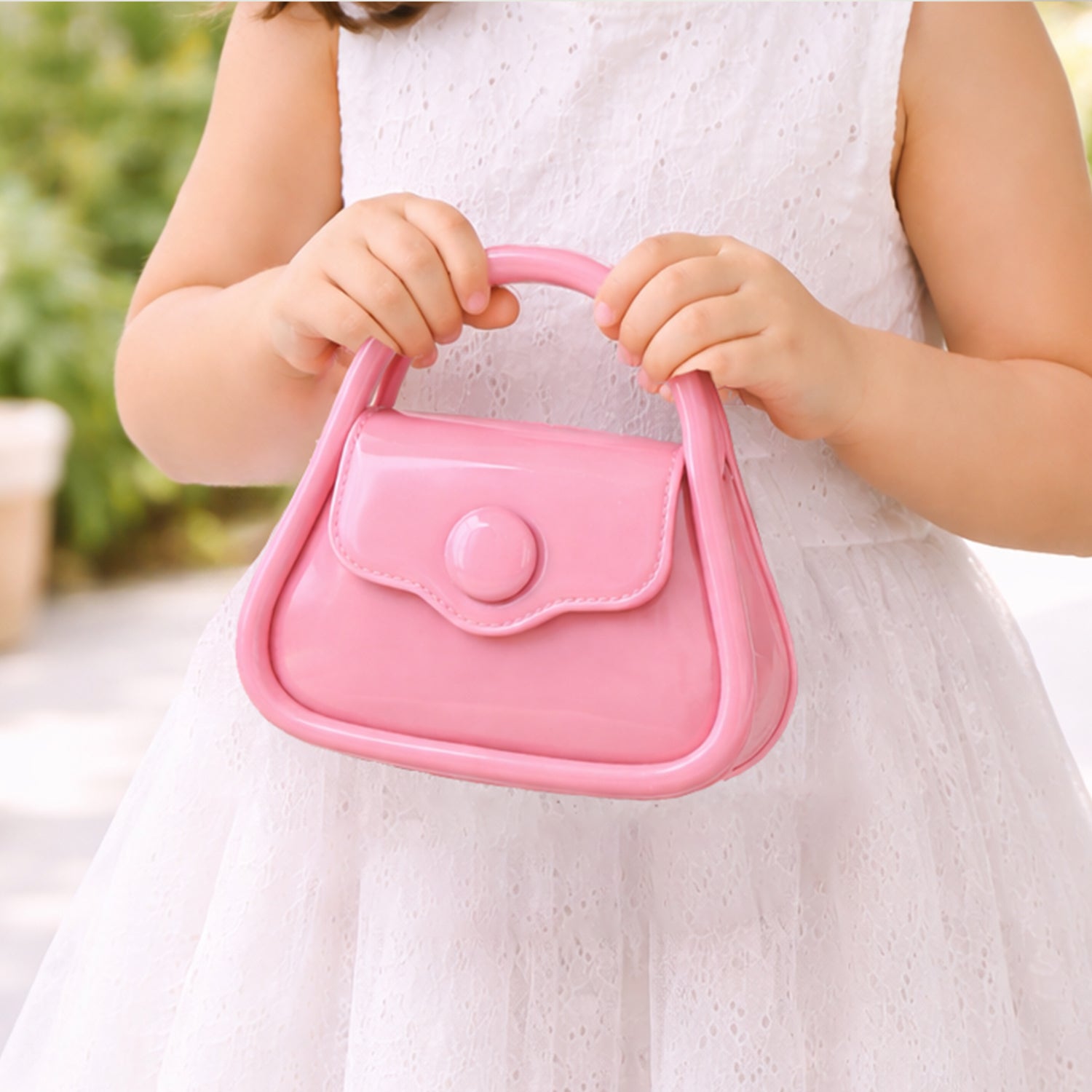 Women Trendy Glossy Mini Top Handle Sling Bag - Peach