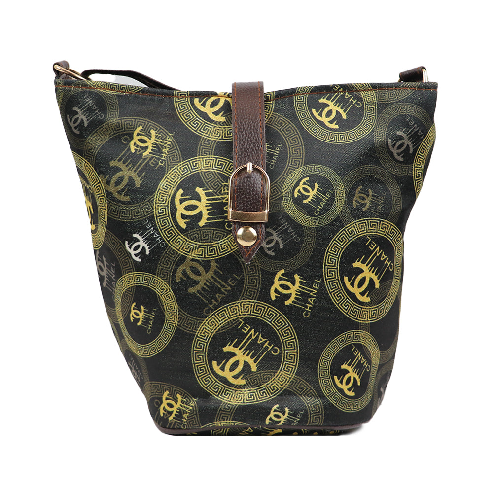Printed Sling Bag for Women | Compact Crossbody Handbag with Multiple Compartments | - Black