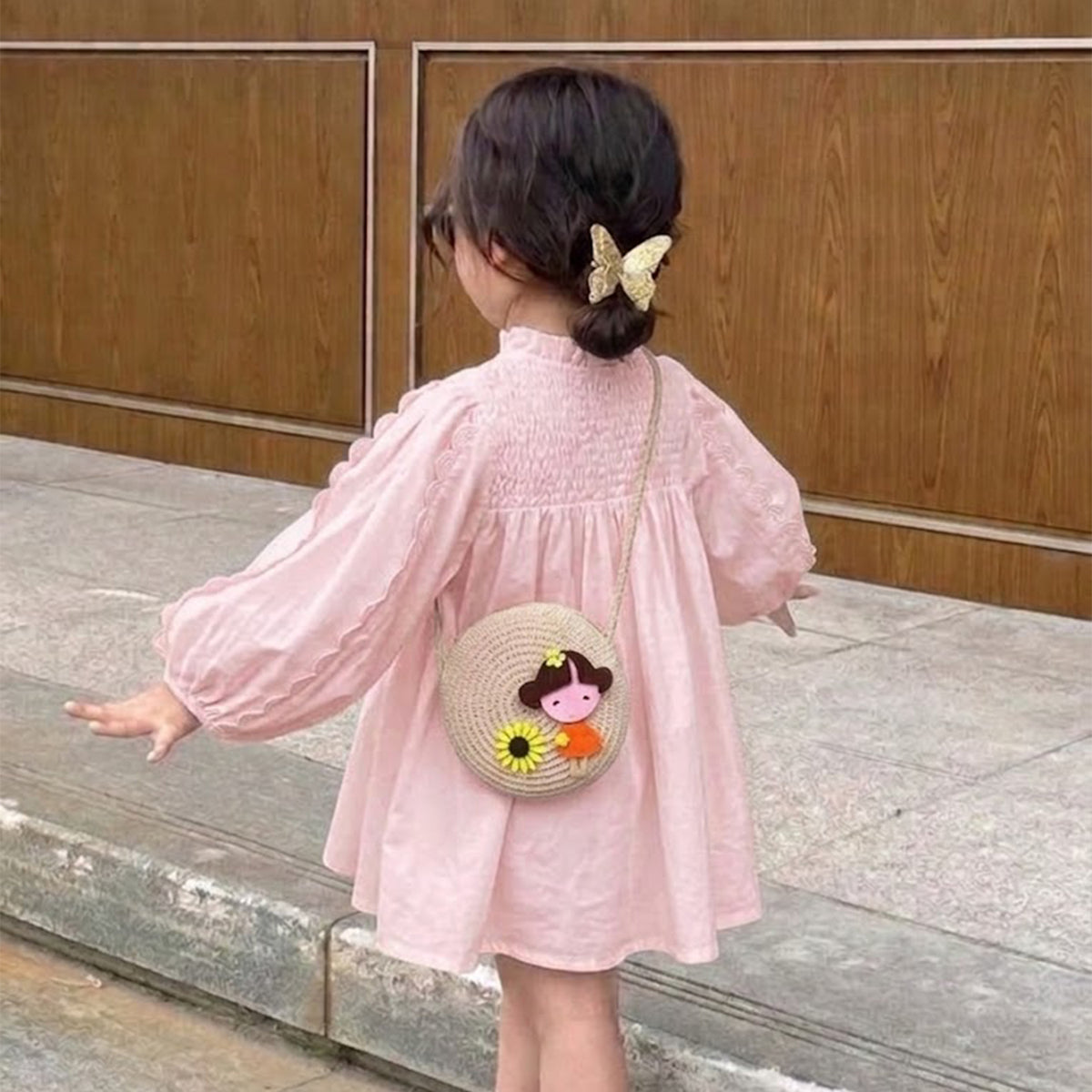 Girls Cute Cartoon Round Crossbody Sling Bag