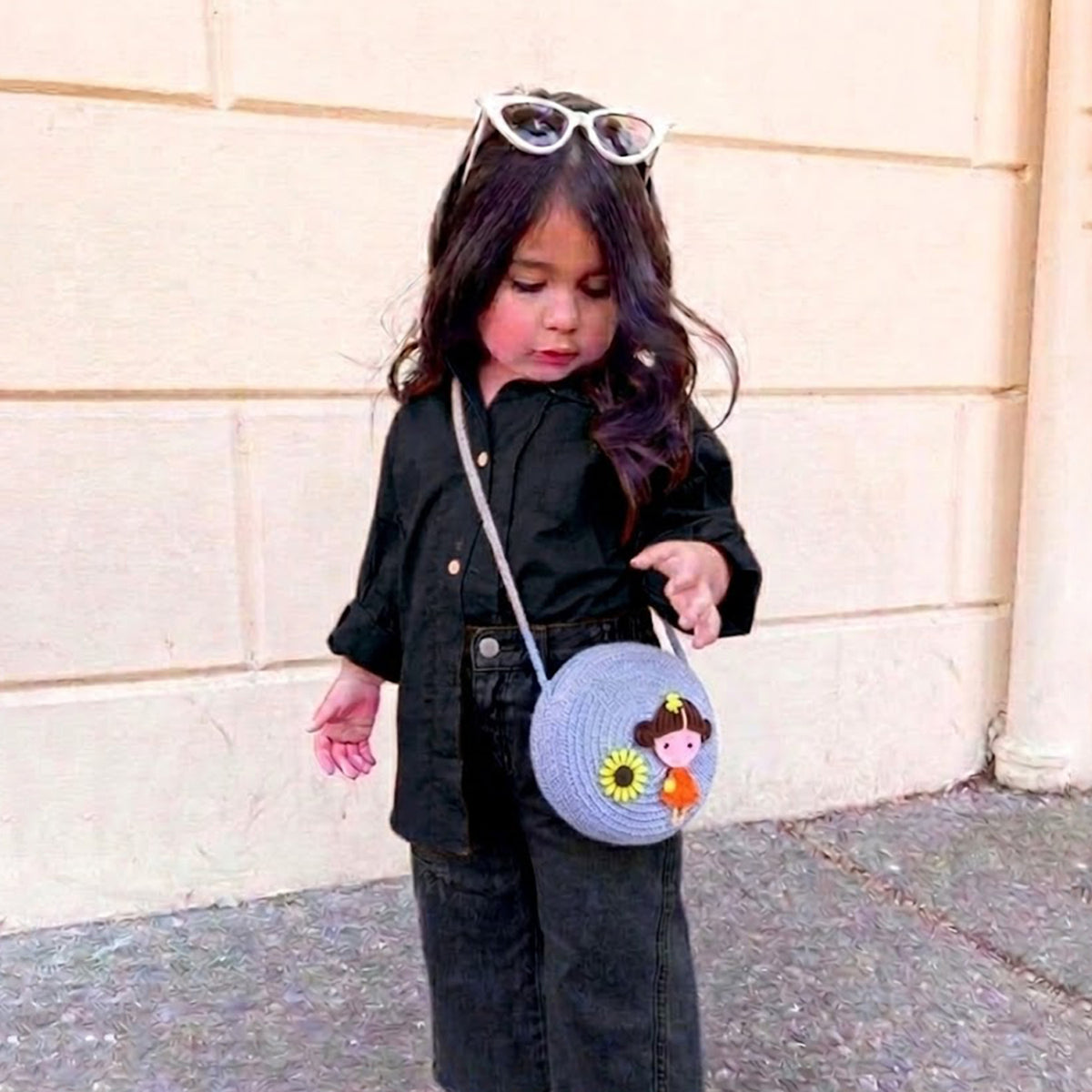 Girls Cute Cartoon Round Crossbody Sling Bag